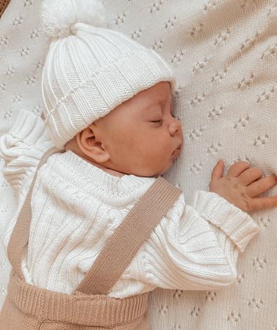"Little B's Nursery" - Ribbed Beanie - Milk