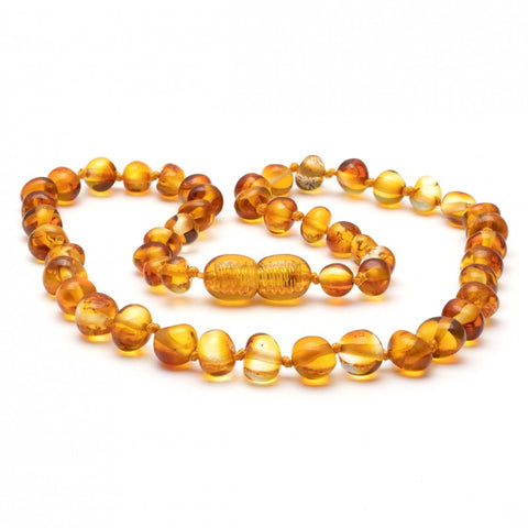 "Amber Teething Necklaces" - Polished Round