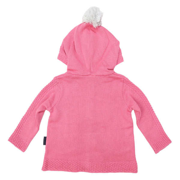 "Korango" - Hood Lined Knit Jacket (Hot Pink)