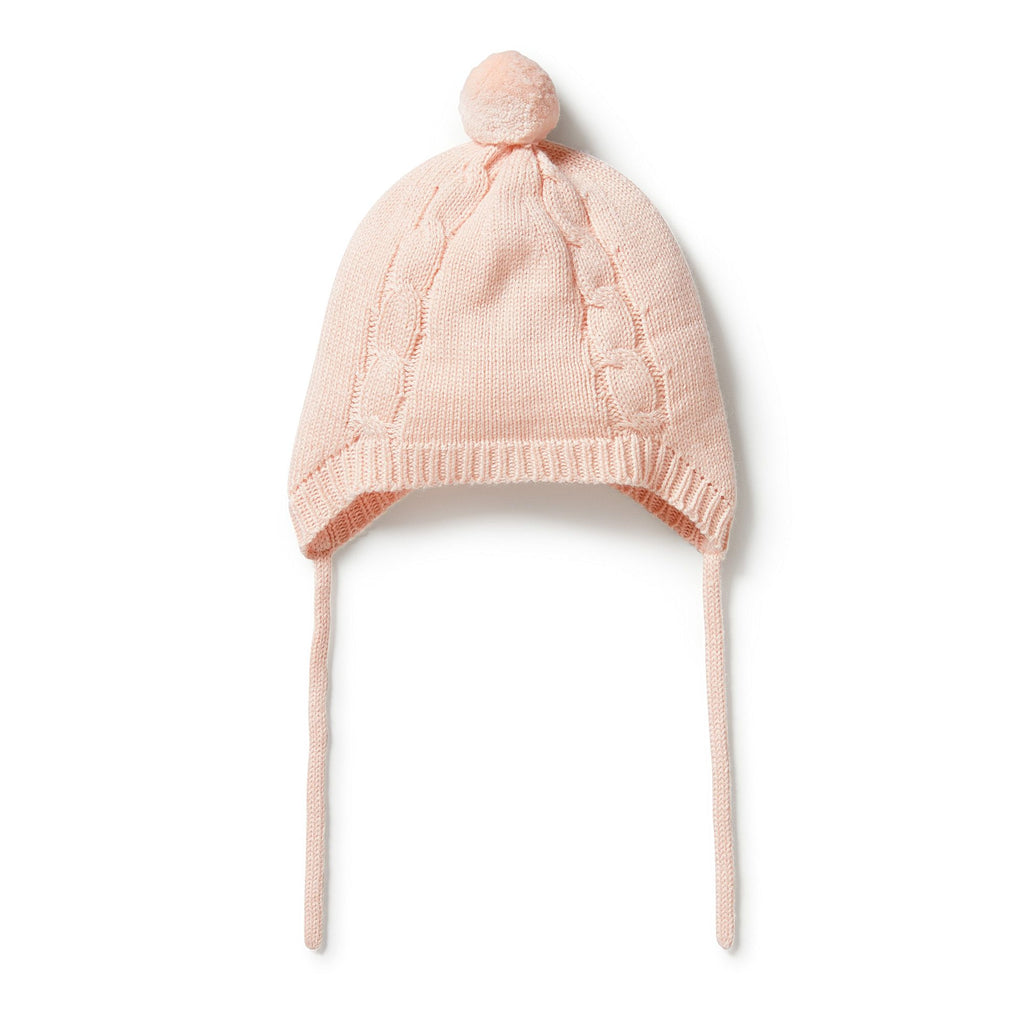 "Wilson & Frenchy" - Knitted Mini Cable Bonnet - Blush