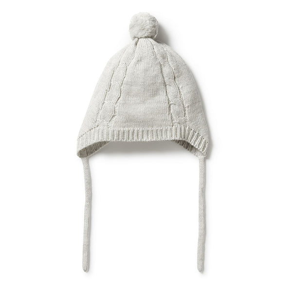 "Wilson & Frenchy" - Knitted Mini Cable Bonnet - Grey Melange