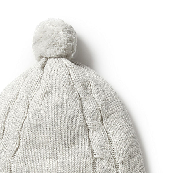 "Wilson & Frenchy" - Knitted Mini Cable Bonnet - Grey Melange