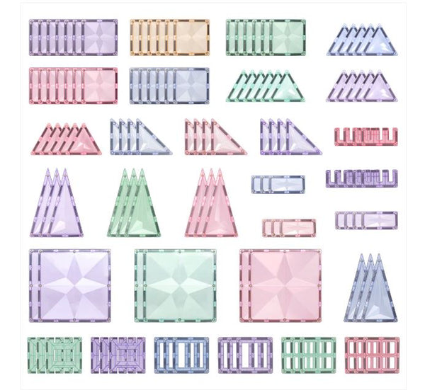 "MNTL - Magnetic Tiles" - Luxury Set - 120 Pieces - Pastel