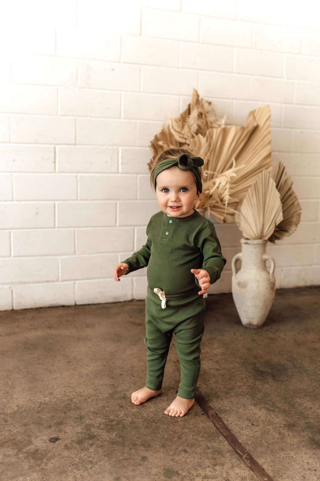 "Snuggle Hunny" - Organic Pants - Olive