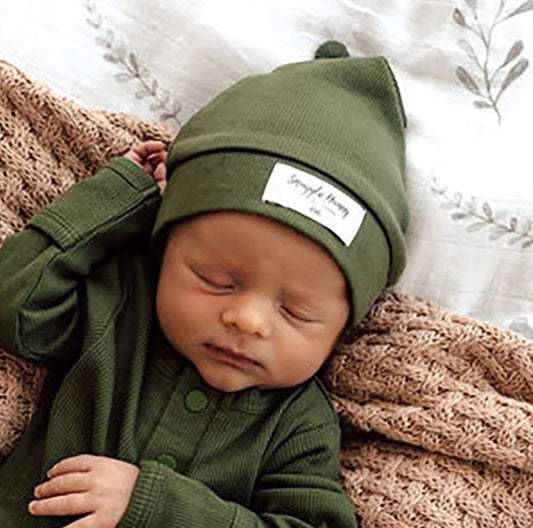 "Snuggle Hunny" - Knotted Baby Beanie