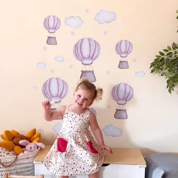 "Polka Prints" - Pastel Hot Air Balloons