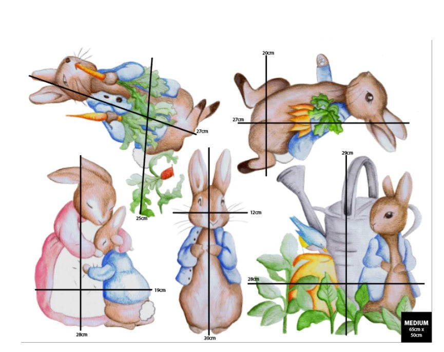 "Polka Prints" - Peter Rabbit Wall Decals