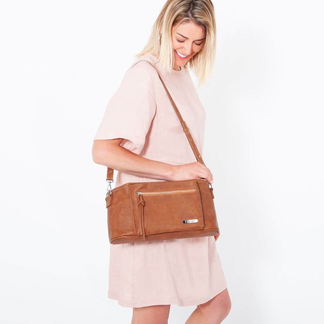 "VANCHI" - Pram Caddy -  Pebbled Tan