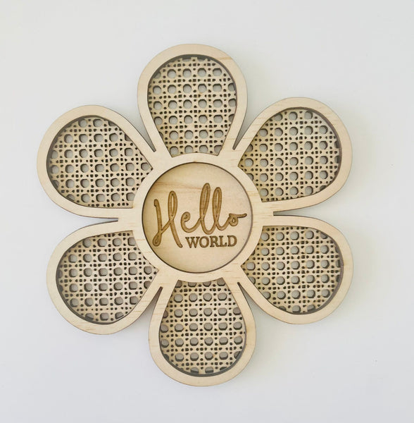 "Timber Tinkers" - Rattan Flower Sign