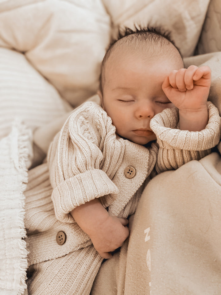 "Little B's Nursery" - Ribbed Romper - Honey