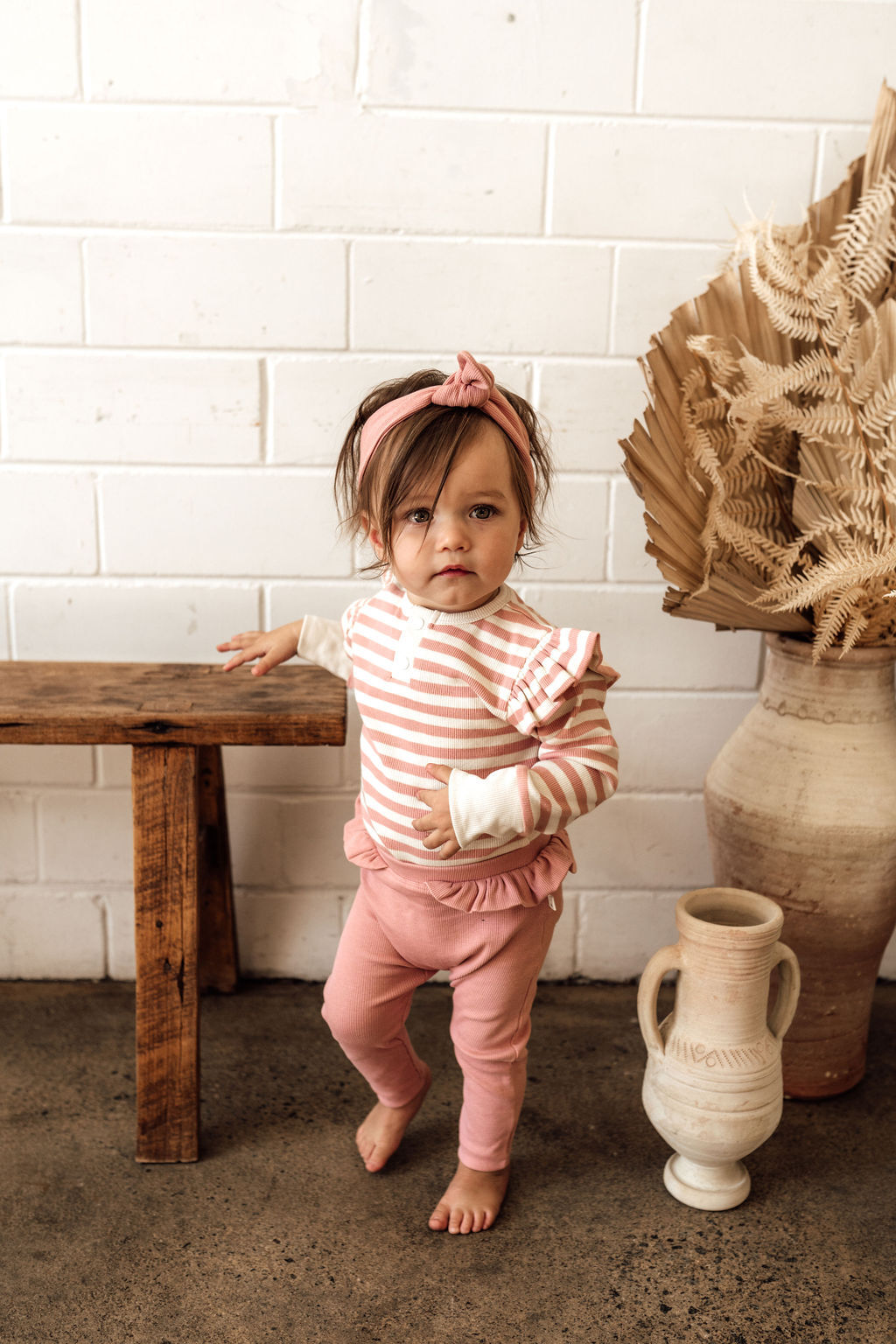 "Snuggle Hunny" - Long Sleeve Bodysuit - Rose Stripe