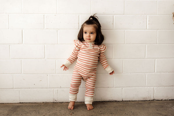 "Snuggle Hunny Kids" - Growsuits - Rose Stripe