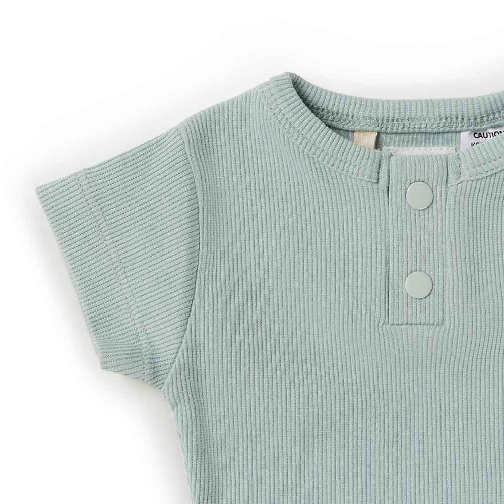 "Snuggle Hunny" - Short Sleeve Bodysuit - Sage