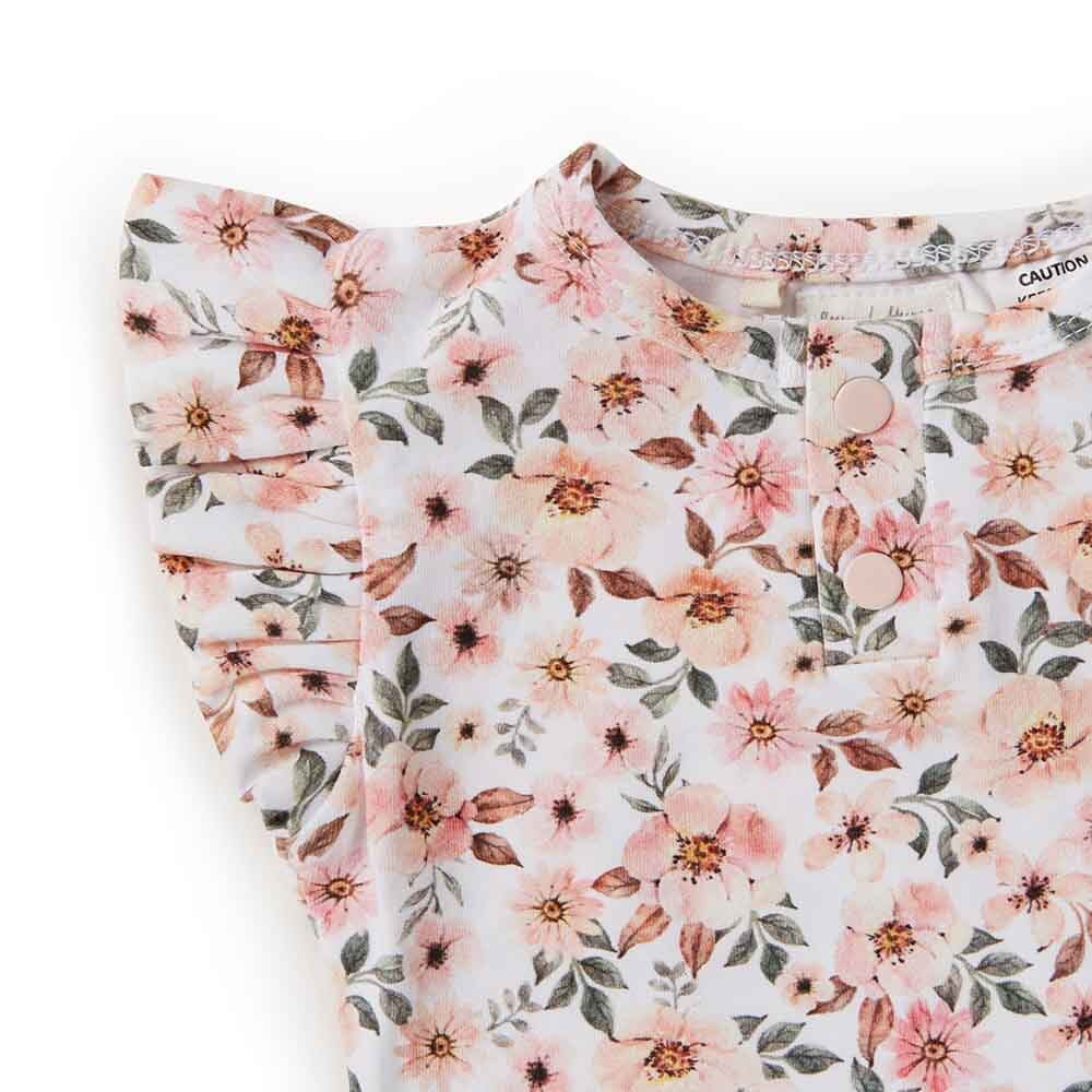 "Snuggle Hunny" - Short Sleeve Bodysuit - Spring Floral