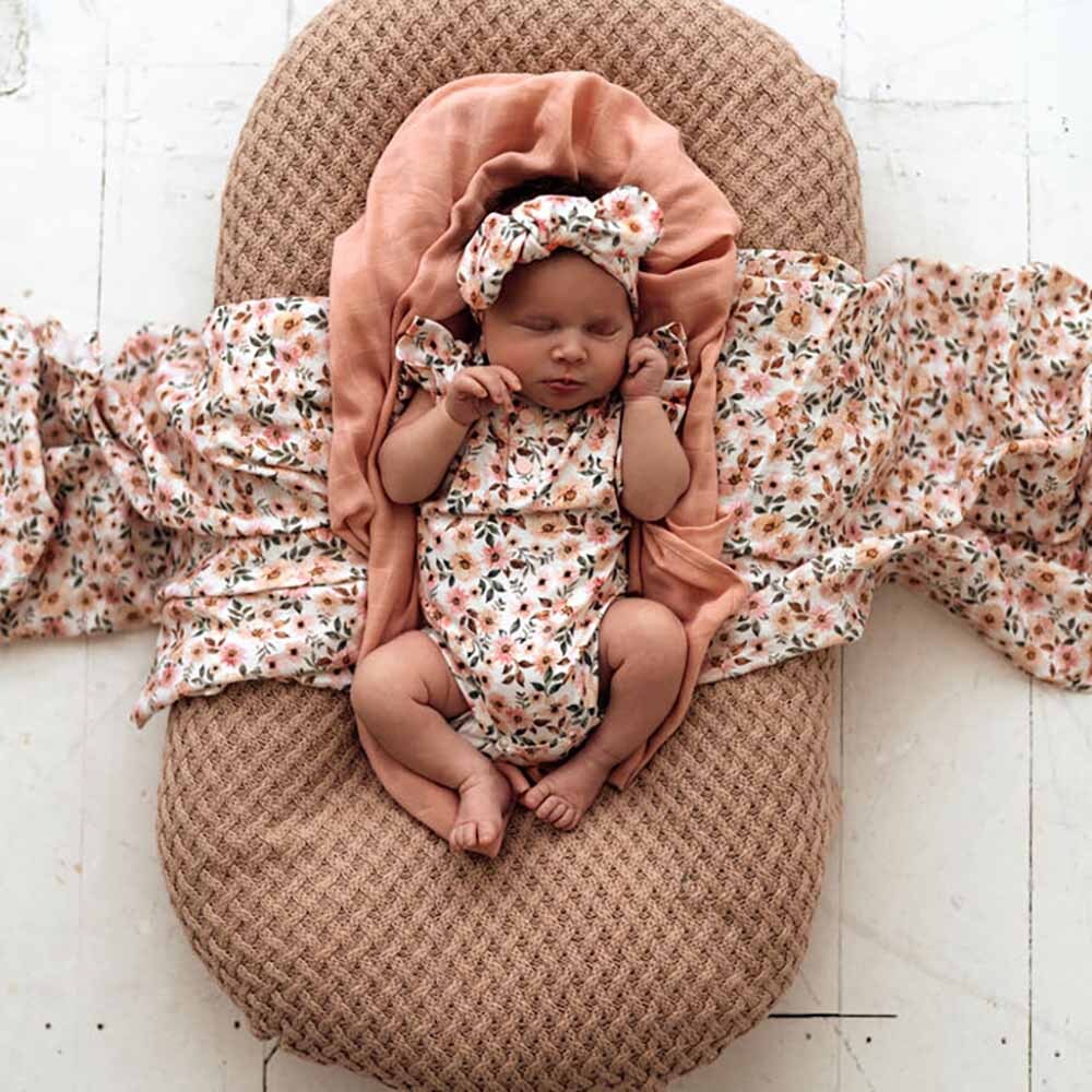 "Snuggle Hunny" - Short Sleeve Bodysuit - Spring Floral