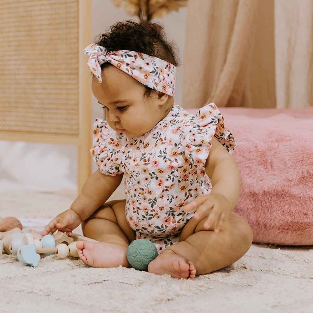 "Snuggle Hunny" - Short Sleeve Bodysuit - Spring Floral