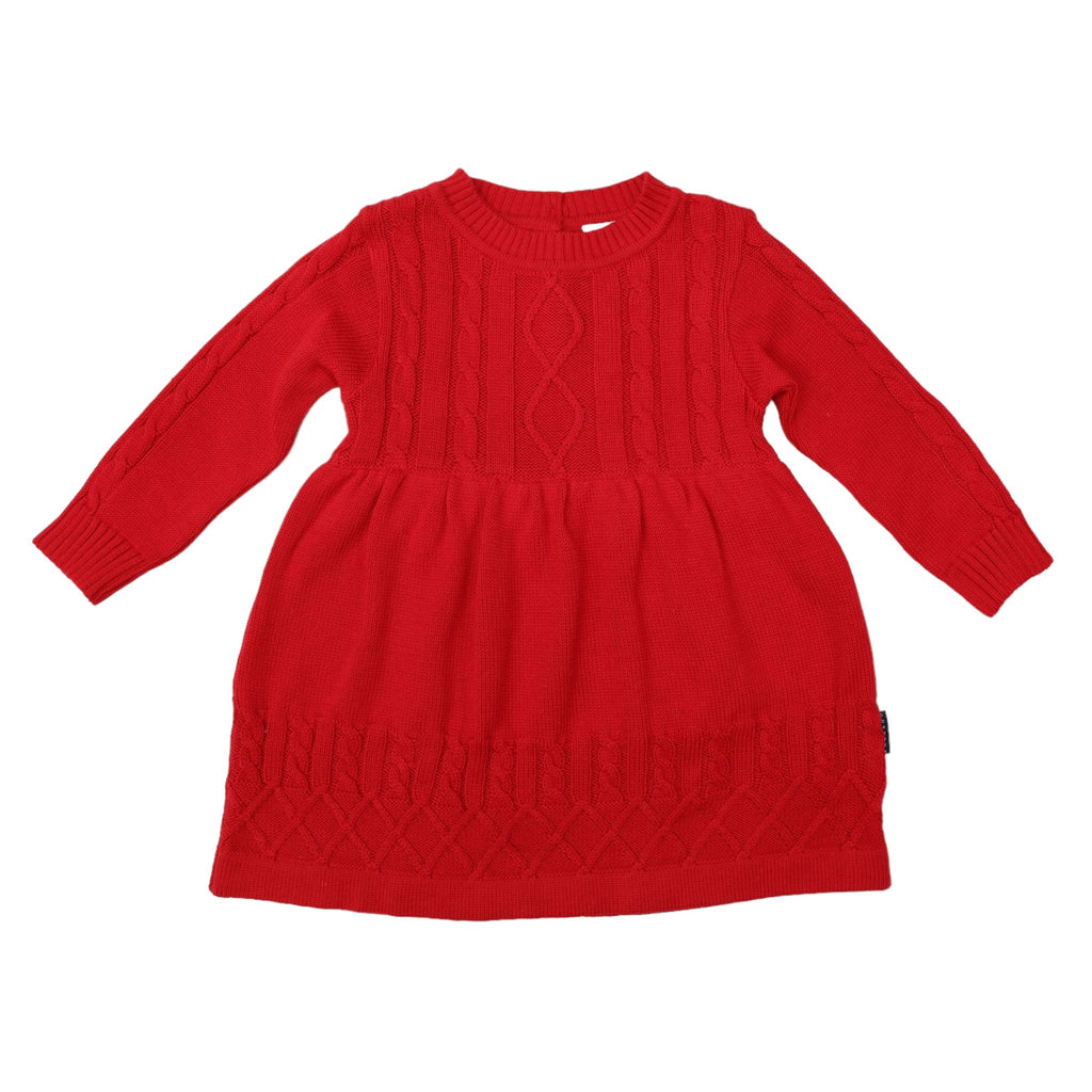 "Korango" - Textured Knit Dress (Red)