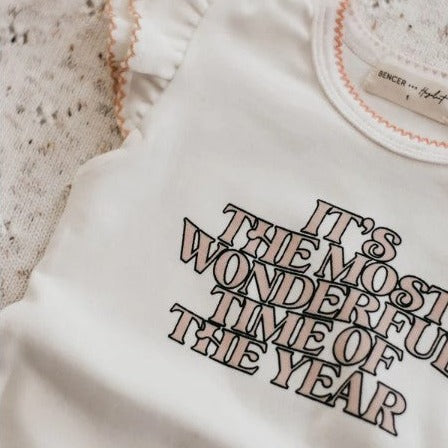 "Christmas" - Bencer & Hazelnut Wonderful Time Bodysuit - Pink